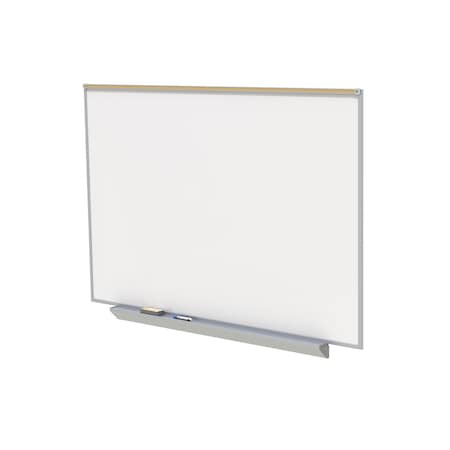 Ghent M1 Porcelain Magnetic Whiteboard, Aluminum Frame, Box Tray and 1in  Maprail, 4ft H x 7ft  4in W A2M47-M